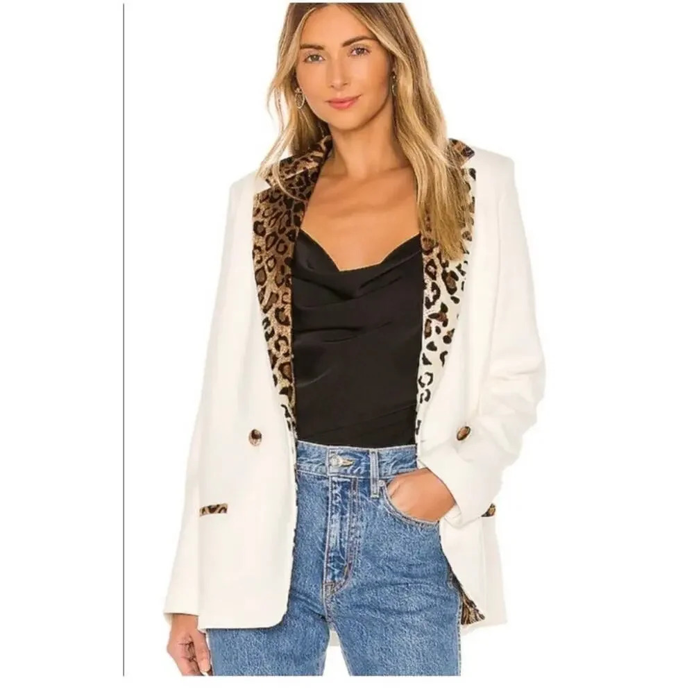 Valentina Shah Clair linitef edition cream leo blazer sz 8